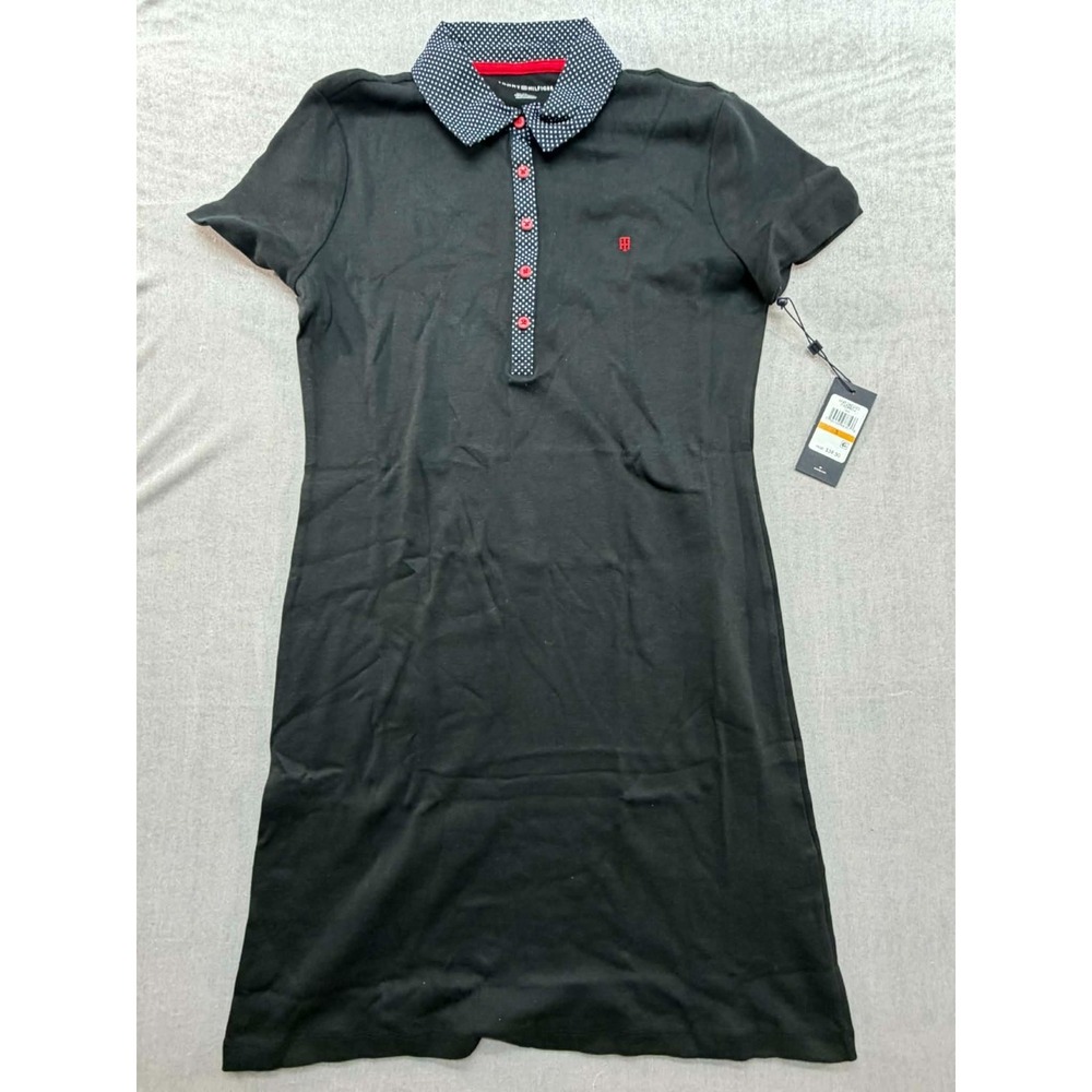 New‎ With Tags Tommy Hilfiger Knit Dress Black Collared Size Small